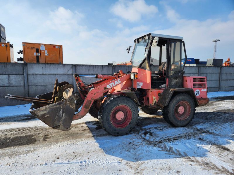Ładowarka Atlas 46E z łyżkokrokodyl i widły - 1995 r