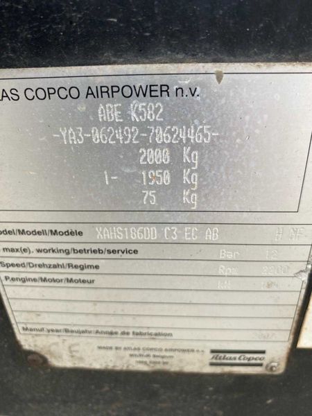 Sprężarka / kompresor ATLAS COPCO XAHS 186, 12 bar - Thumbnail 4