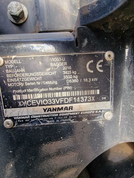 Koparka gąsienicowa Yanmar VIO 33 - U, 2016 r - 3170 Mth - Photo 4