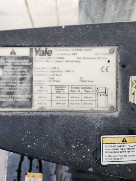 Wózek widłowy Yale GLP45MJ  z 2003 r - 3070 Mth - Photo 4