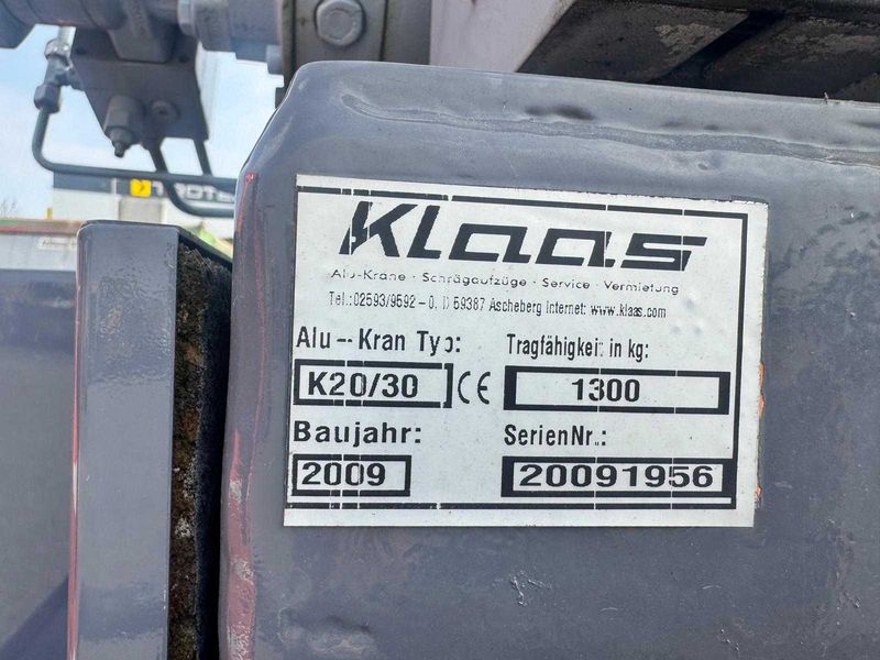 Żuraw ciesielski, dźwig Klaas K20/30  -2009 r - przyczepa 3500 kg - Thumbnail 3
