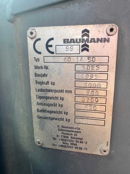 Wózek widłowy boczny Baumann GX60/14/50 -1999r - 6738 mth - Thumbnail 2